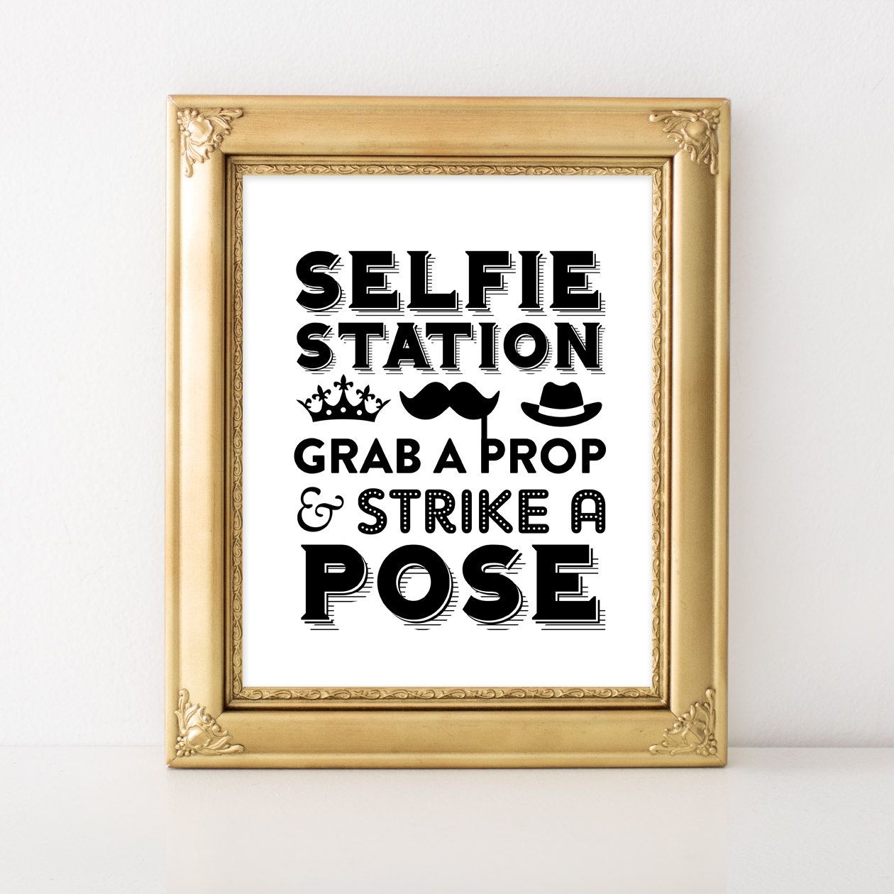 Instant Download Selfie Station Sign / Wedding Photobooth Sign - Selfie Station Free Printable