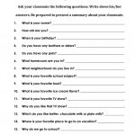 Interviewing Your Classmates Worksheet   Free Esl Printable   Free   Free Printable Worksheets For Highschool Students