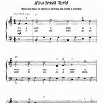 It's A Small World Piano Sheet Music – Guitar Chords – Walt Disney   Free Printable Sheet Music For Piano