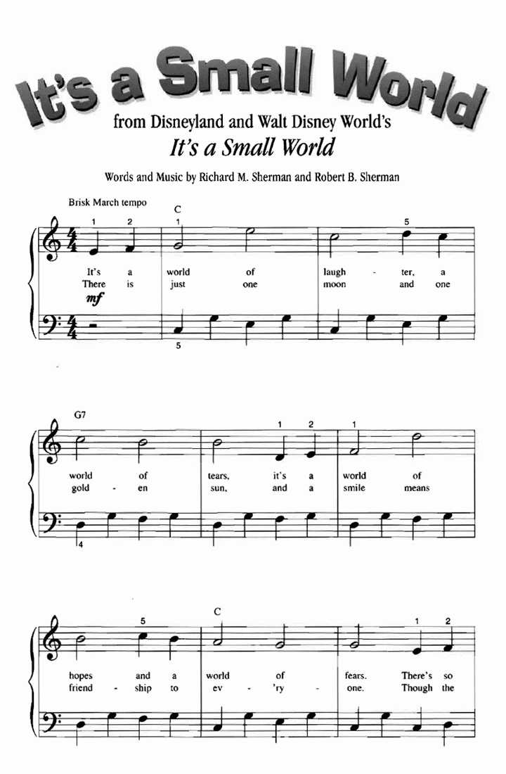 Free Printable Sheet Music For Piano Beginners Popular Songs - Free