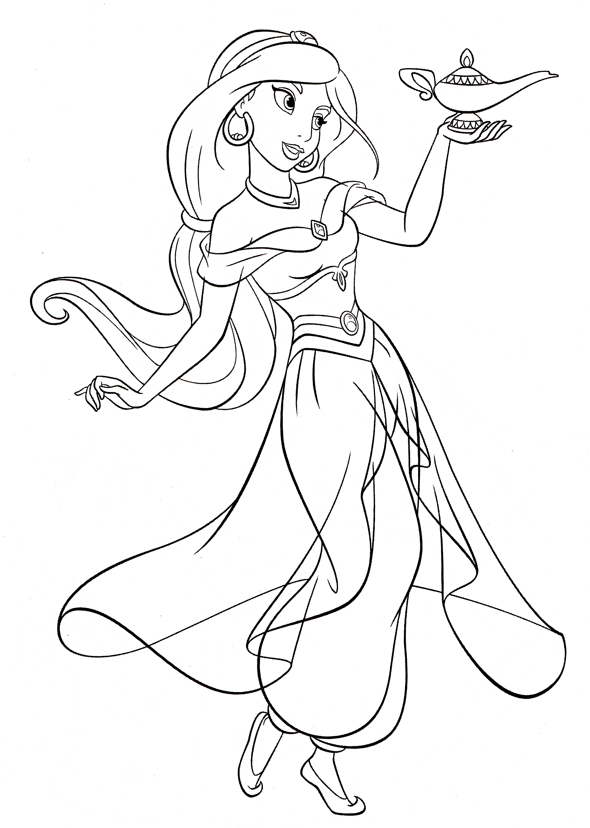 Jasmine Coloring Pages To Print Archives - Free Coloring Pages For - Free Printable Princess Jasmine Coloring Pages