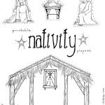 Jesus In The Manger" Coloring Pages   Nativity Playset Craft   Free Printable Christmas Plays For Sunday School