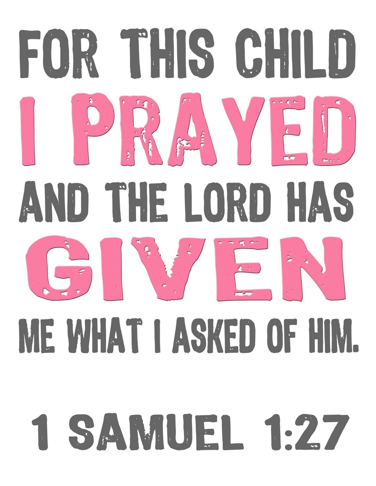 Jon And Bethany: Free Printable: For This Child I Prayed | Bible - For This Child We Have Prayed Free Printable