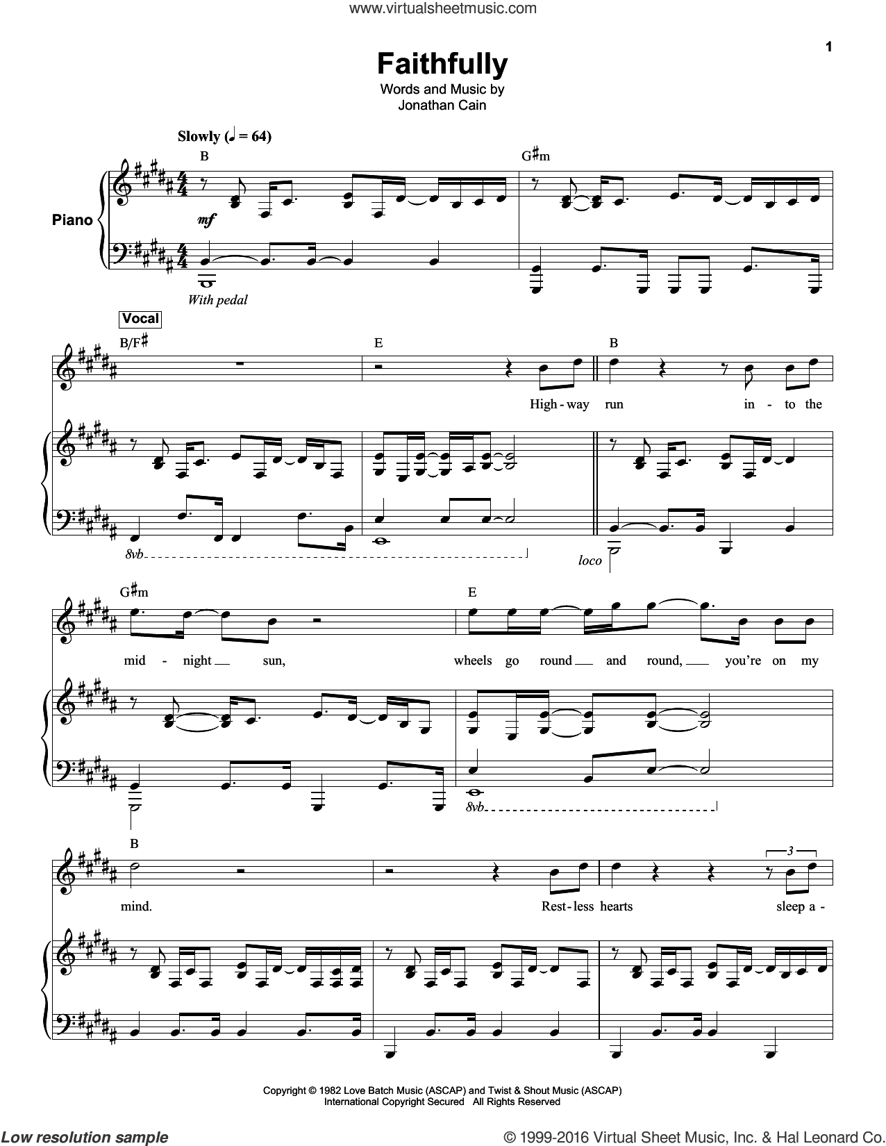 Journey - Faithfully Sheet Music For Keyboard Or Piano [Pdf] - Free Printable Music Sheets Pdf
