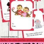Jungle Love Animal Themed Printable Valentine Cards For Kids   Free Printable Valentines Day Cards Kids