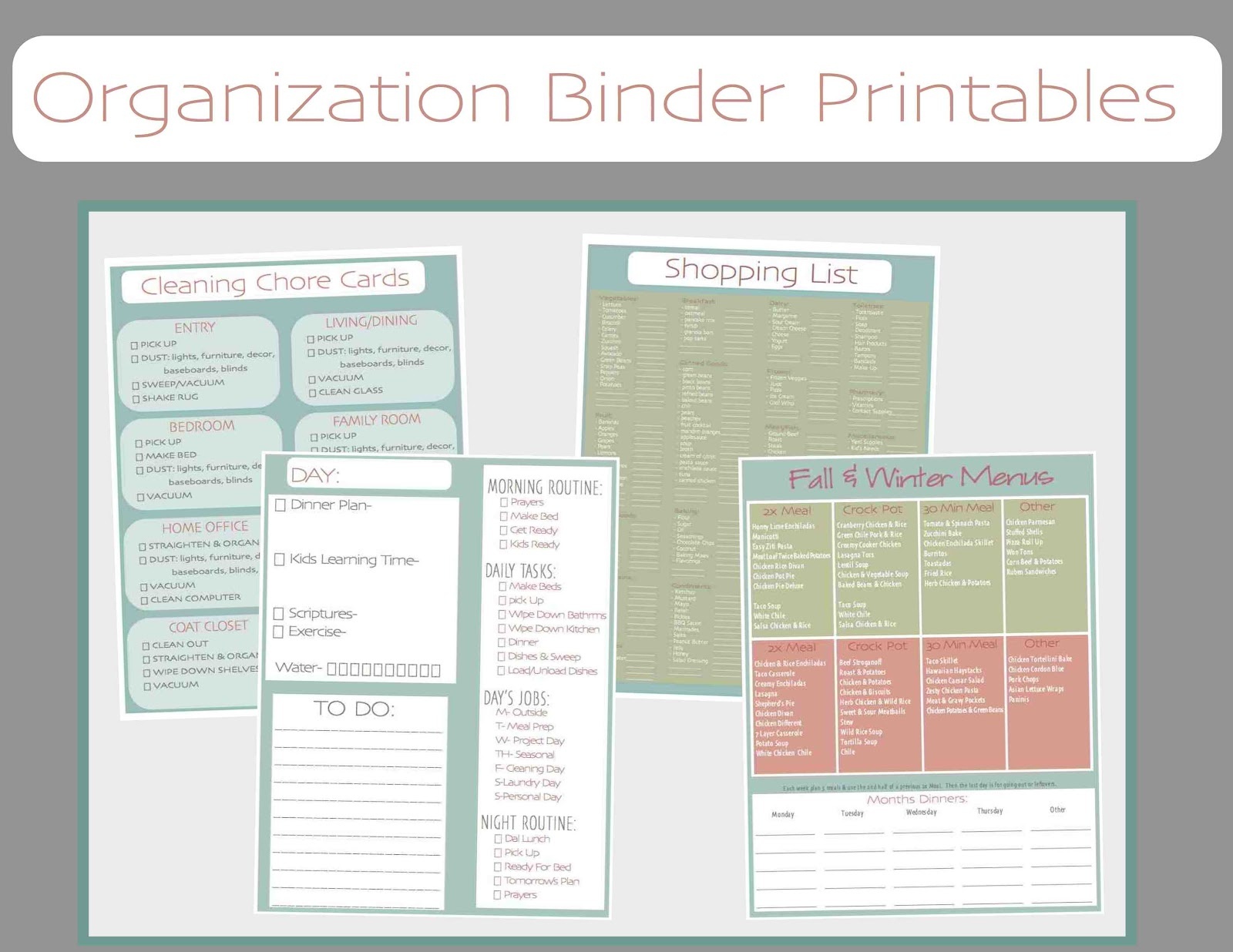 Just Sweet And Simple Free Printable Household Organization Binder