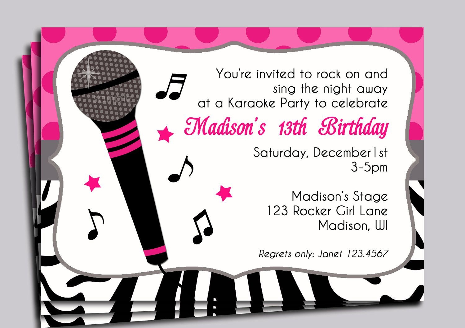 Karaoke Invitation Template Free