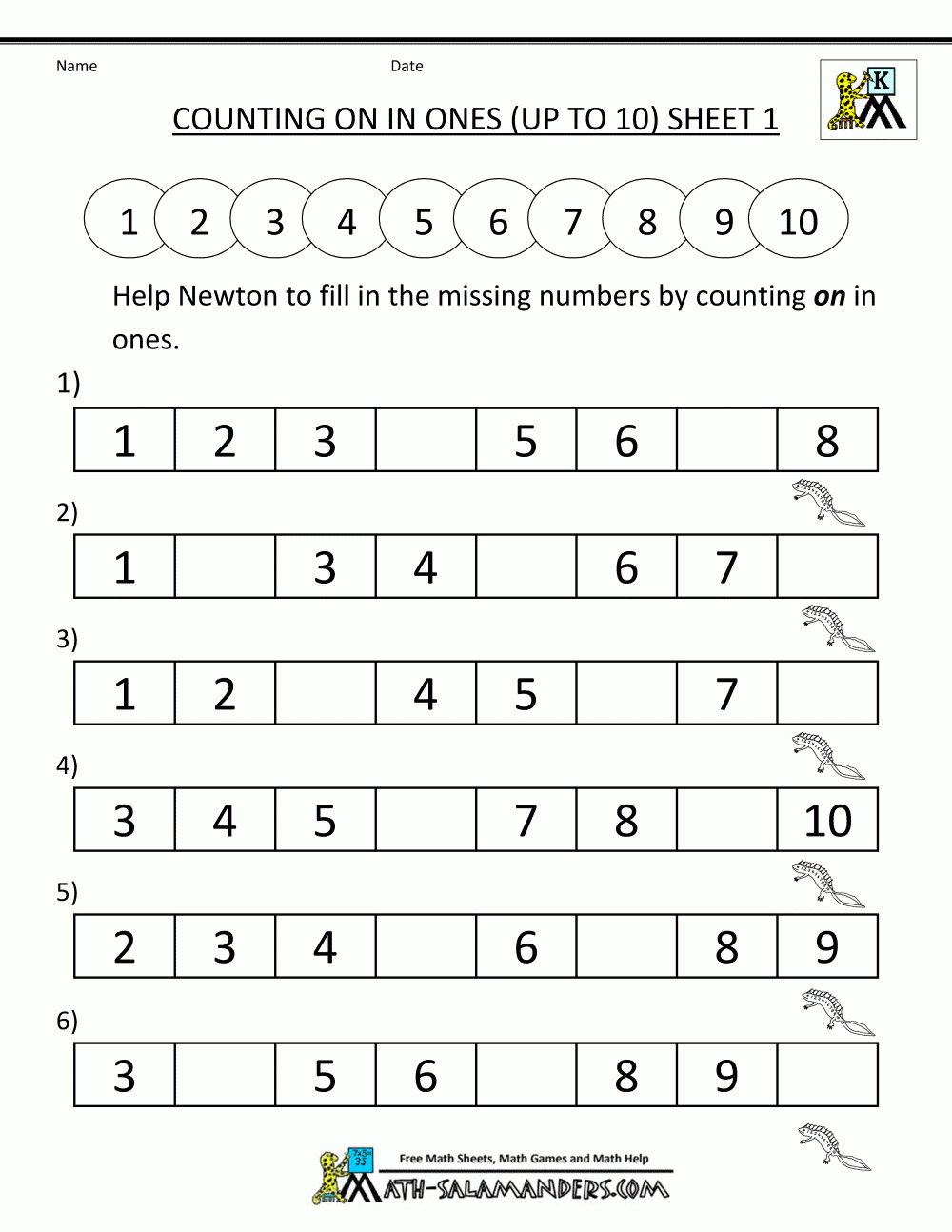 Kindergarten Counting Worksheet - Sequencing To 15 - Free Printable Counting Worksheets