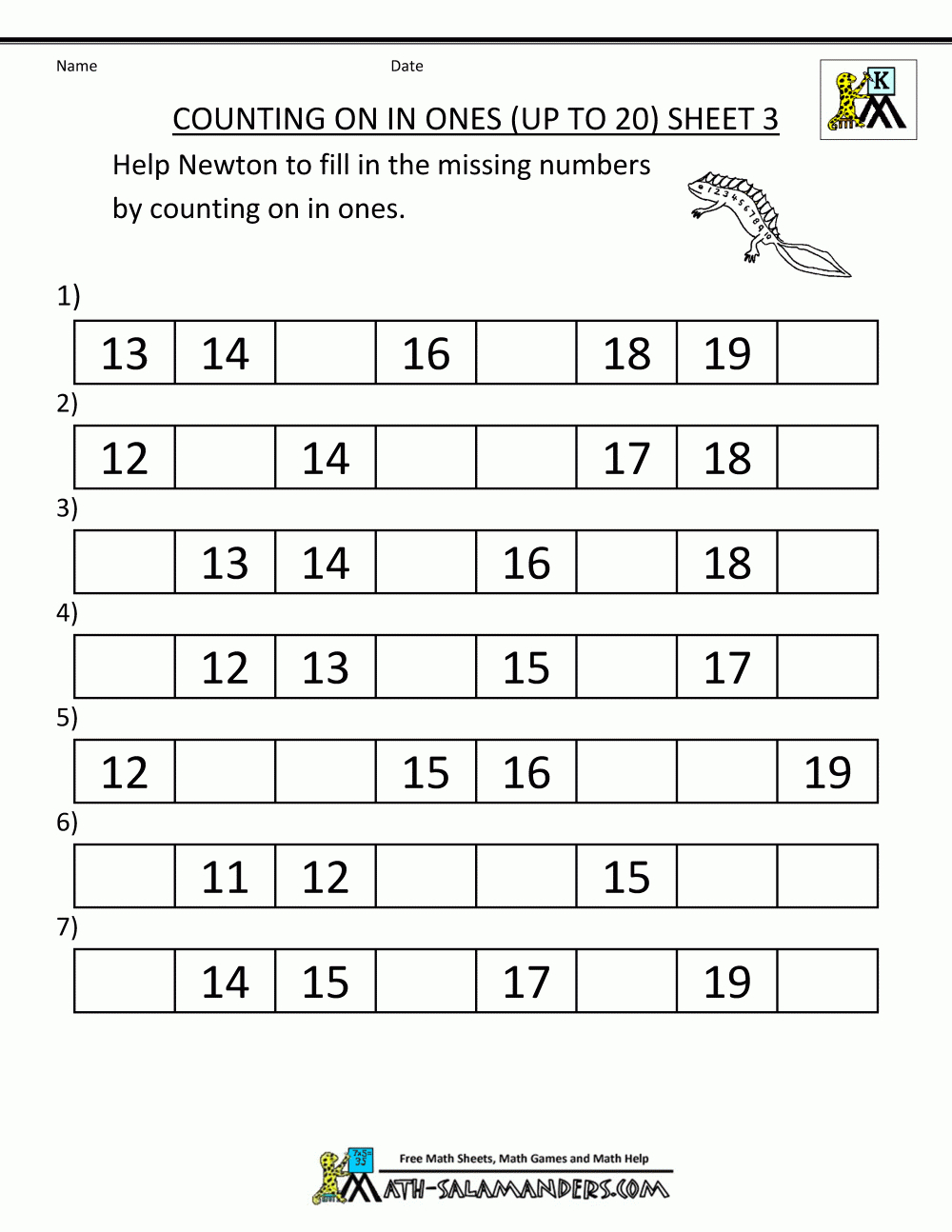 Kindergarten Counting Worksheets - Sequencing To 25 - Free Printable Mirrored Numbers