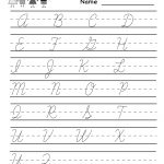 Kindergarten Cursive Handwriting Worksheet Printable | School And   Free Printable Cursive Handwriting Worksheets