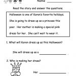 Kindergarten Halloween Reading Worksheet Printable | Free Halloween   Free Printable Reading Activities For Kindergarten