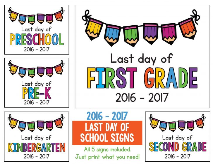 Free Printable First Day Of School Signs 2017