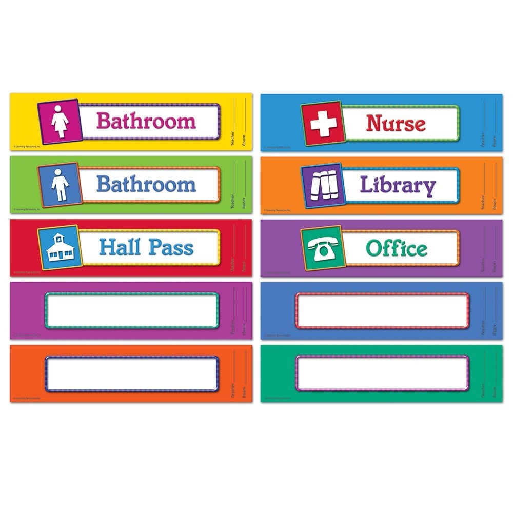 Learning Resources Hall Passes Board - Walmart - Free Printable Hall Pass Template