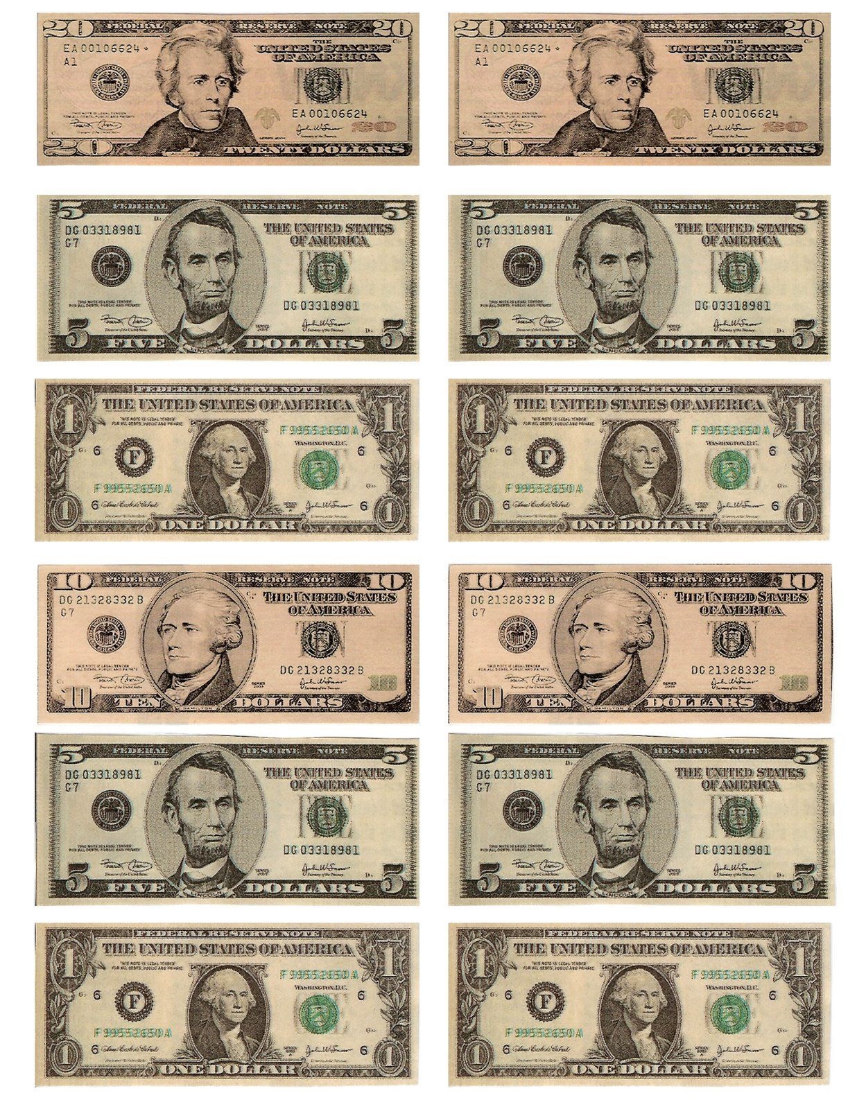 Printable Dollar Bill Printable Blank World