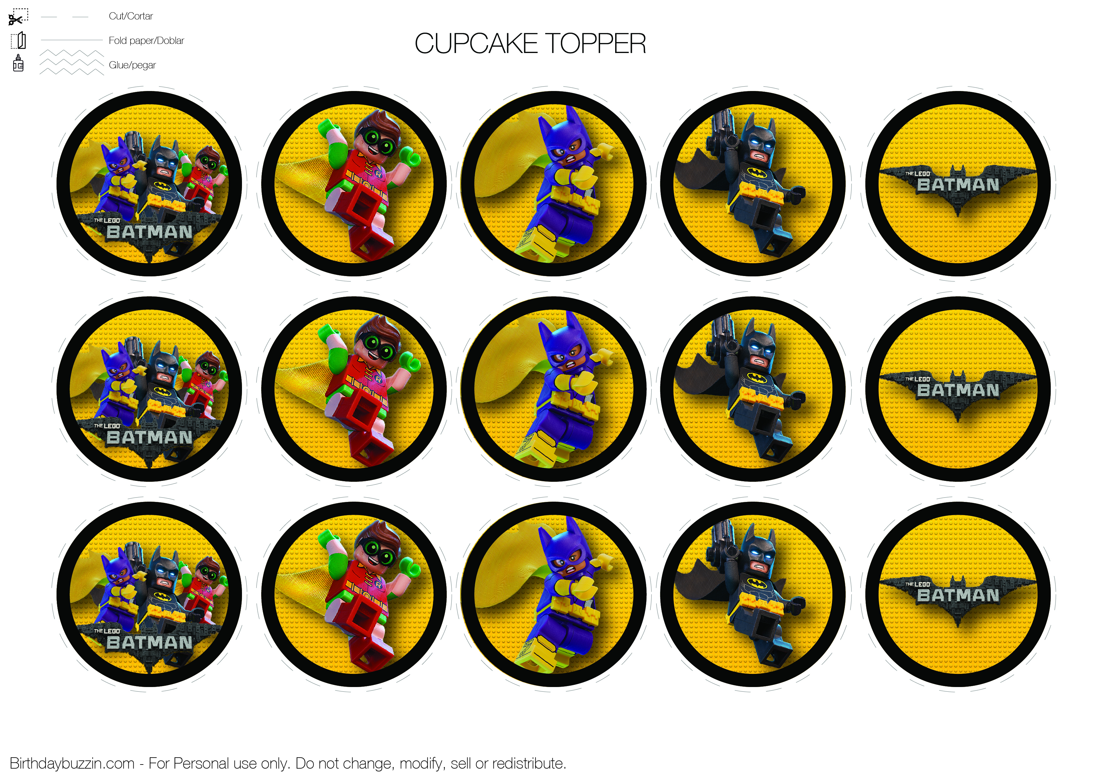 Lego-Batman-Cupcake-Topper | Birthday Buzzin - Batman Cupcake Toppers Free Printable