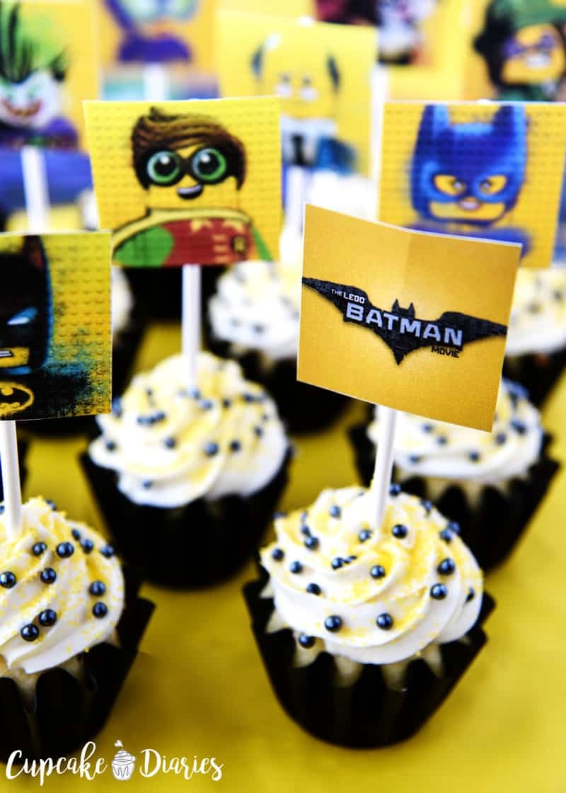 Lego Batman Cupcakes With Free Printable Toppers - Batman Cupcake Toppers Free Printable