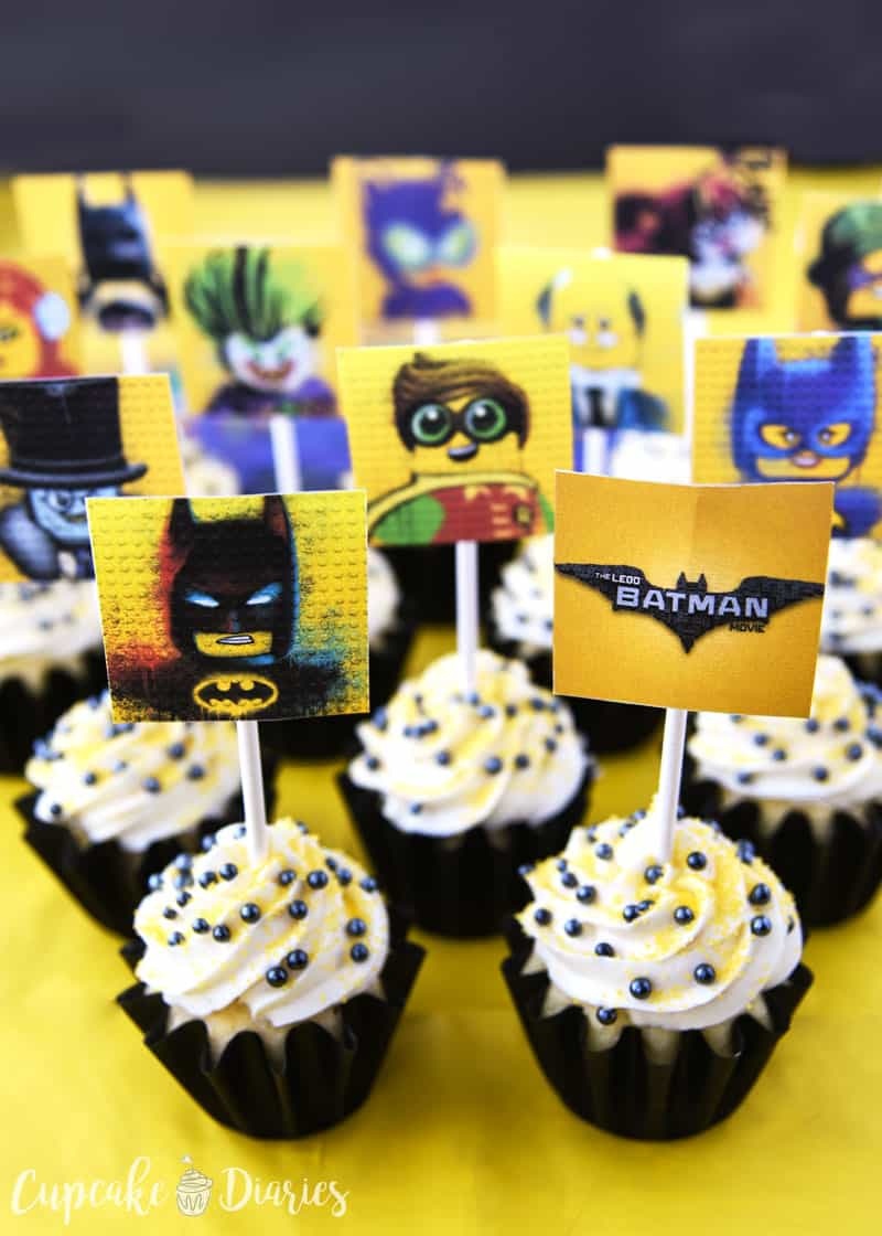 Lego Batman Cupcakes With Free Printable Toppers - Free Printable Lego Cupcake Toppers