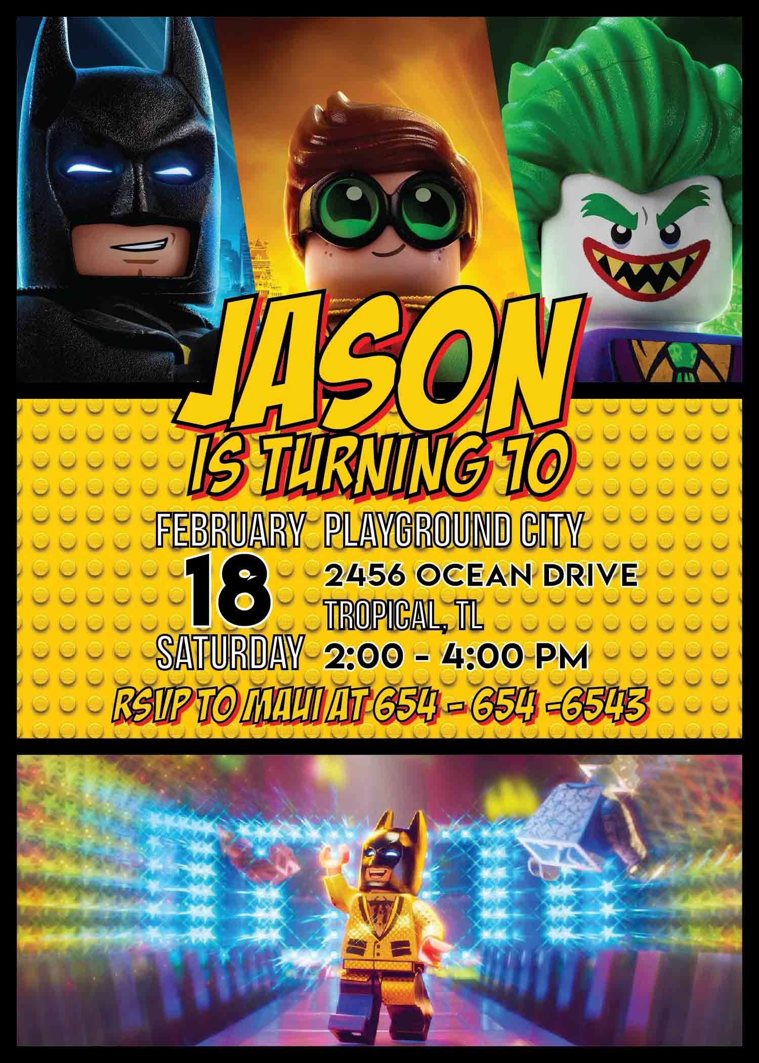 Lego Batman Party Invitation Template In 2019 | Lego Batman Party - Lego Batman Party Invitations Free Printable