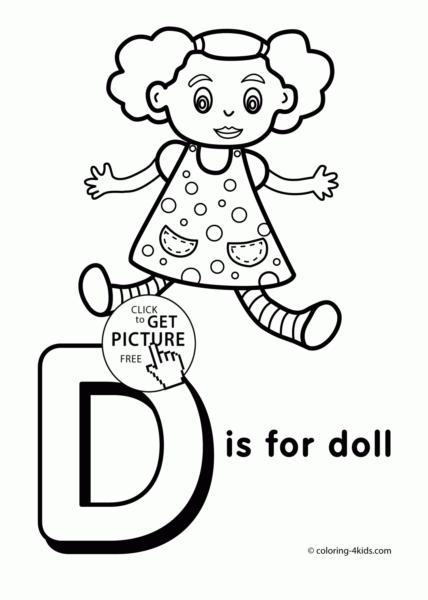 Letter D Coloring Pages Of Alphabet (D Letter Words) For Kids - Free Printable Preschool Alphabet Coloring Pages