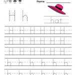 Letter H Writing Practice Worksheet   Free Kindergarten English   Free Printable Practice Name Writing Sheets