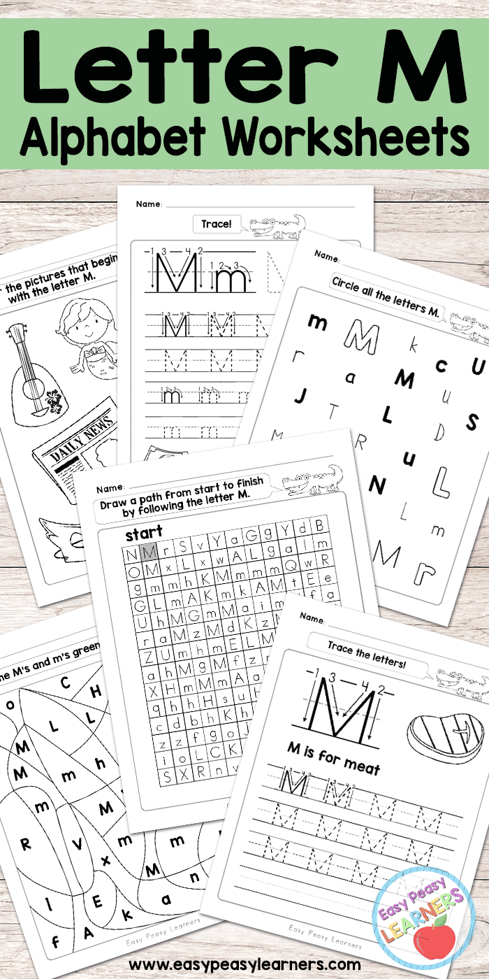 Letter M Worksheets - Alphabet Series - Easy Peasy Learners - Free Printable Alphabet Worksheets