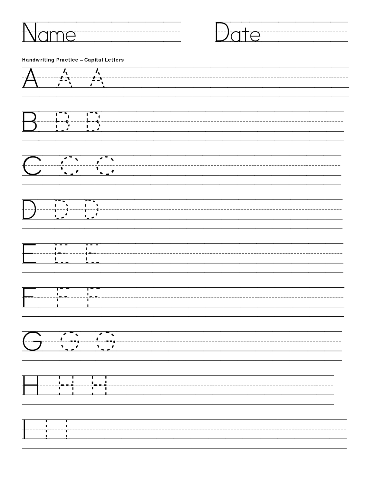 Letter Practicing - Kaza.psstech.co - Free Printable Handwriting Worksheets