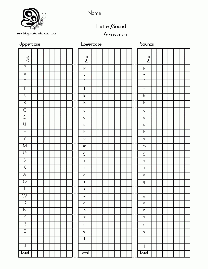 Letter/sound Assessment And Progress Monitoring Charts | Handy - Free Printable Phonics Assessments