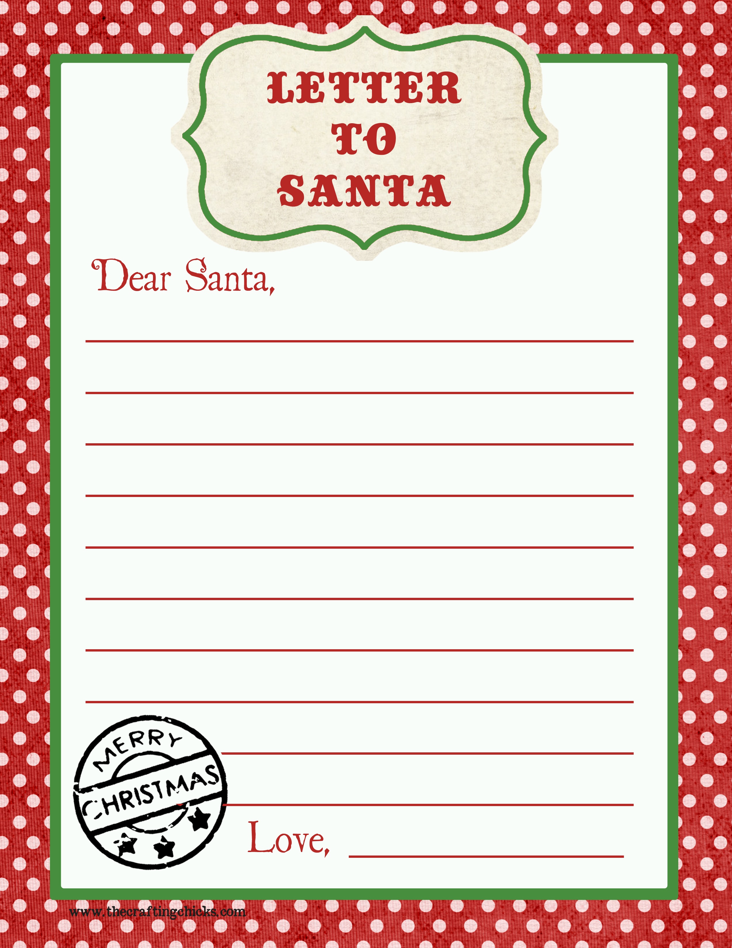 Free Printable Dear Santa Stationary Free Printable