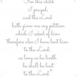 Little House: For This Child I Prayed   Free Printable   For This Child We Have Prayed Free Printable