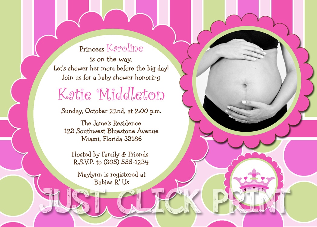 Little Princess Baby Girl Shower Invitation Printable · Just Click - Free Printable Princess Baby Shower Invitations