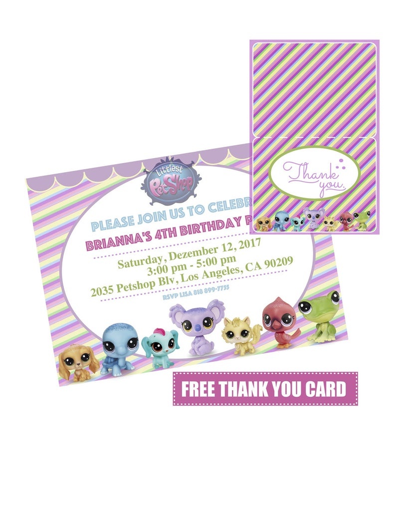 Littlest Pet Shop Invitation Lps Invitation Littlest Pet | Etsy - Littlest Pet Shop Invitations Printable Free