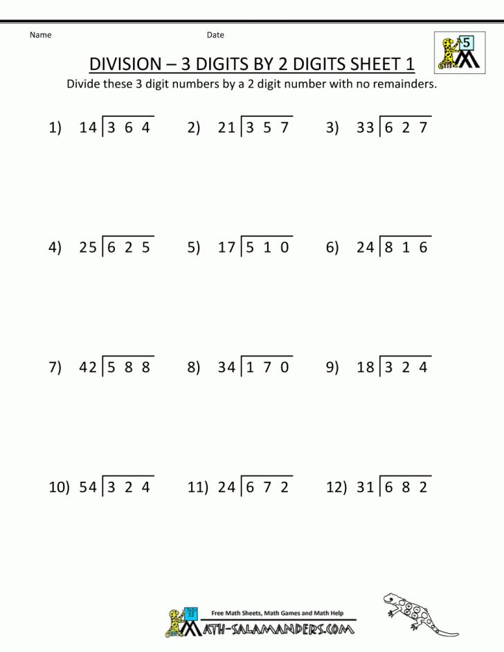 Free Printable Division Worksheets For 5Th Grade