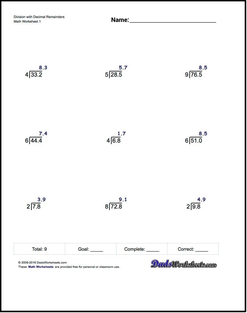 Free Printable Long Division Worksheets 5Th Grade | Free ...