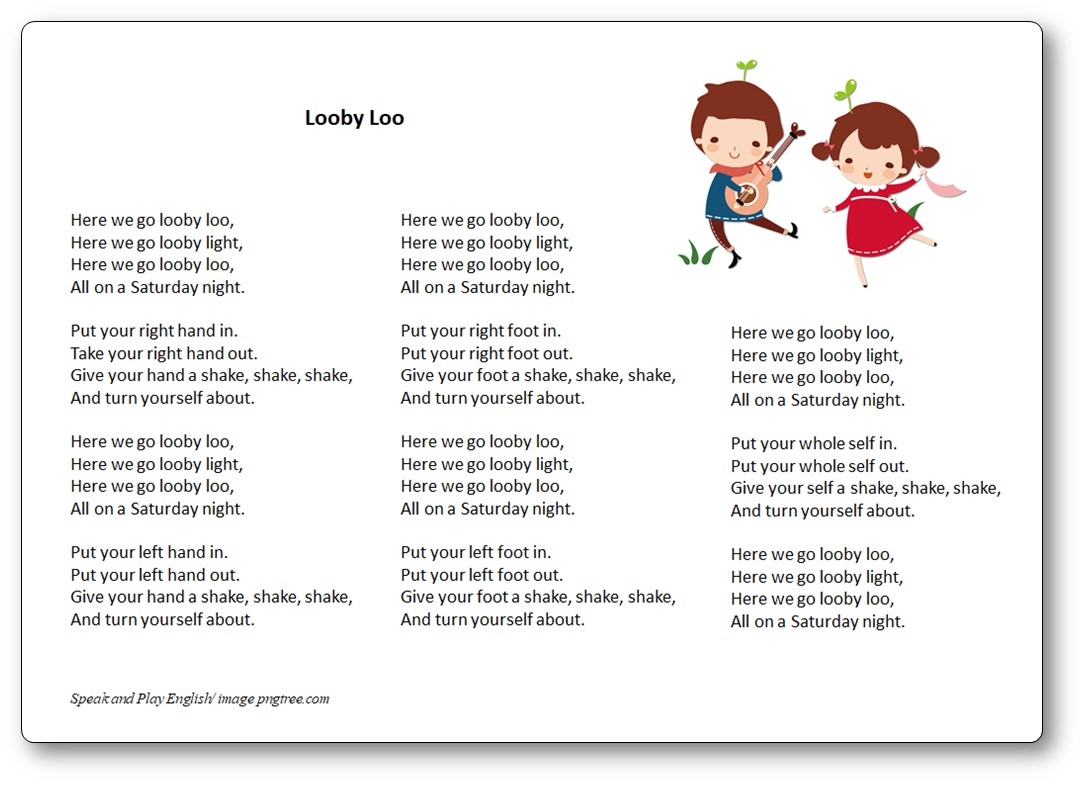 Looby Loo Song – Lyrics In French And In English – Free Printables - Free Printable Song Lyrics