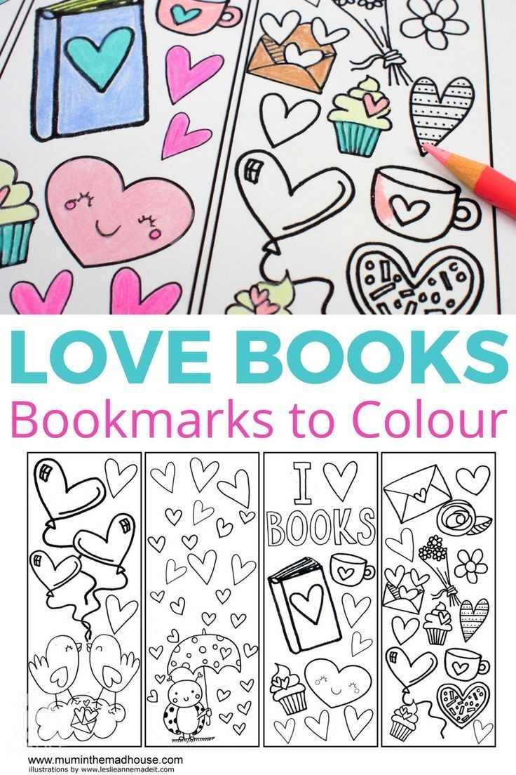 Love Books Free Colouring Bookmarks | Coloring Activities - Free Printable Valentine Bookmarks