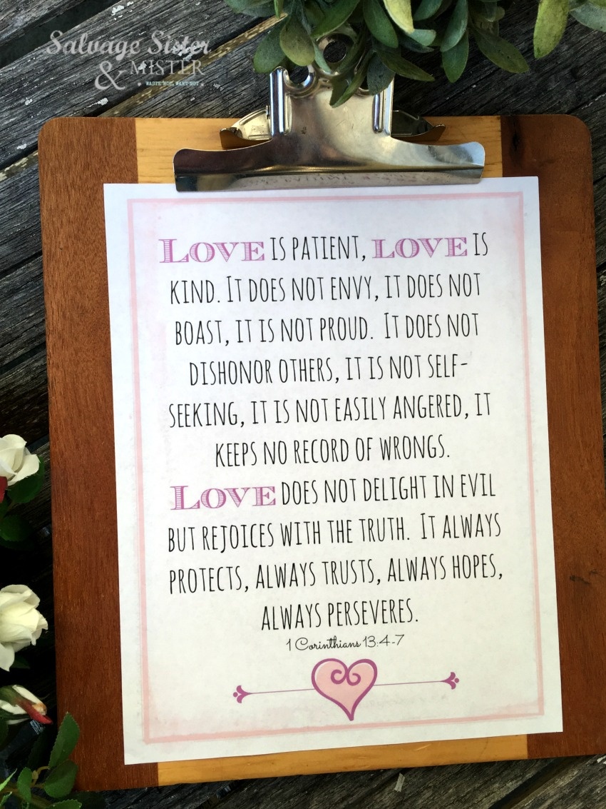 Love Is Free Printable - Salvage Sister And Mister - Love Is Patient Love Is Kind Free Printable