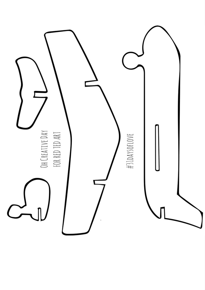 Love Is In The Air - Diy Airplane Printables - Red Ted Art - Free Printable Airplane Template