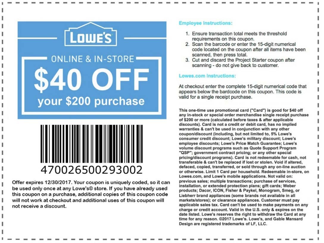 Lowes Promo Codes &amp;amp; Coupons - Lowes Coupon Printable Free