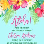Luau Baby Shower Invitation, Tropical Baby Shower Invitation, Aloha   Free Printable Luau Baby Shower Invitations