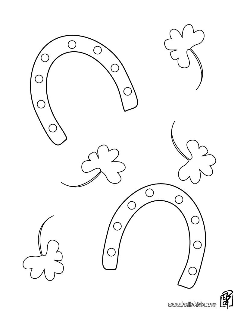 Lucky Horseshoe Coloring Page | Templates | Lucky Horseshoe - Free Printable Horseshoe Coloring Pages