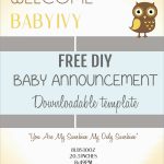 Luxury Birth Announcement Template Free Printable | Best Of Template   Free Birth Announcements Printable