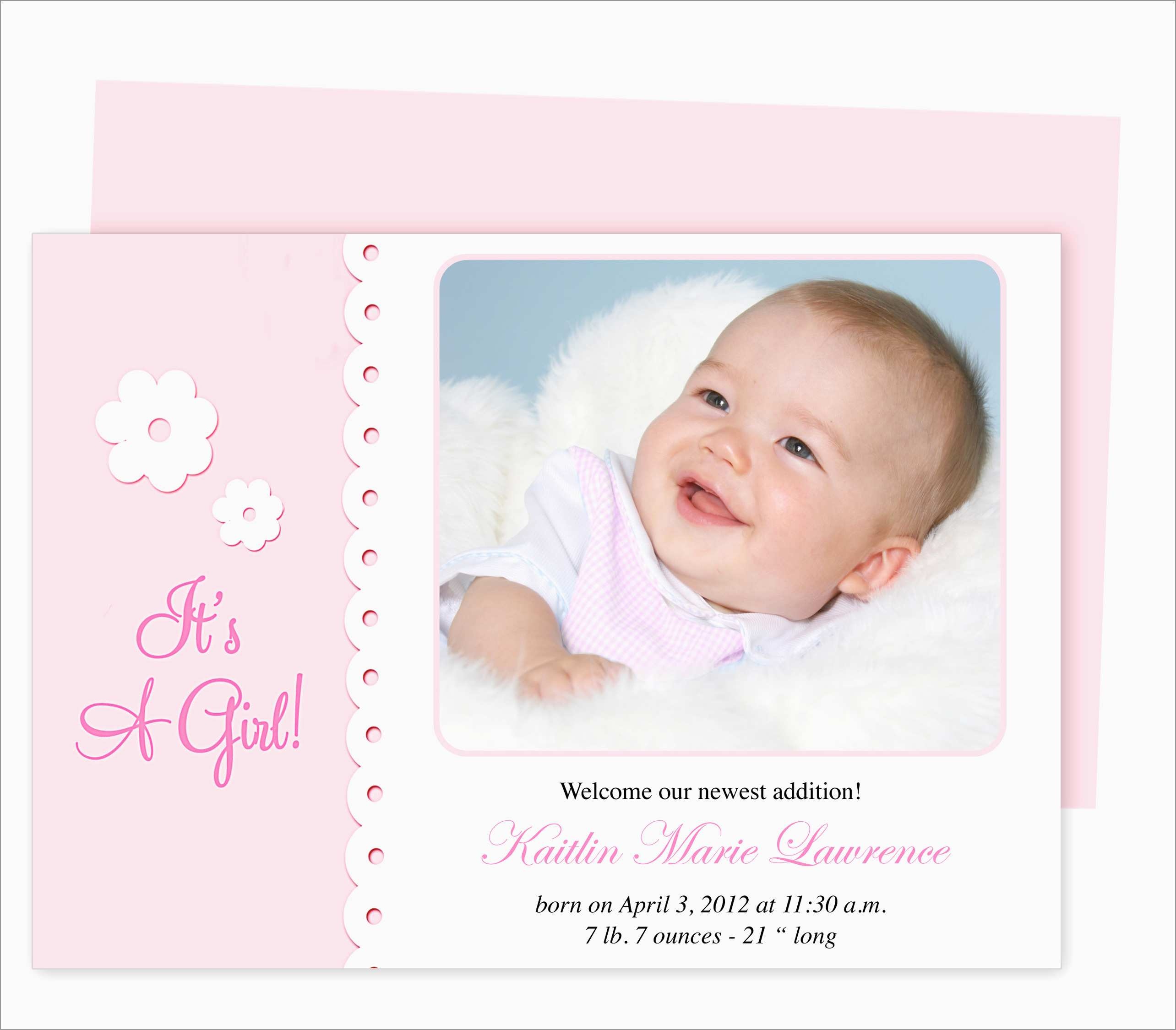 Luxury Birth Announcement Template Free Printable | Best Of Template - Free Printable Baby Birth Announcement Cards