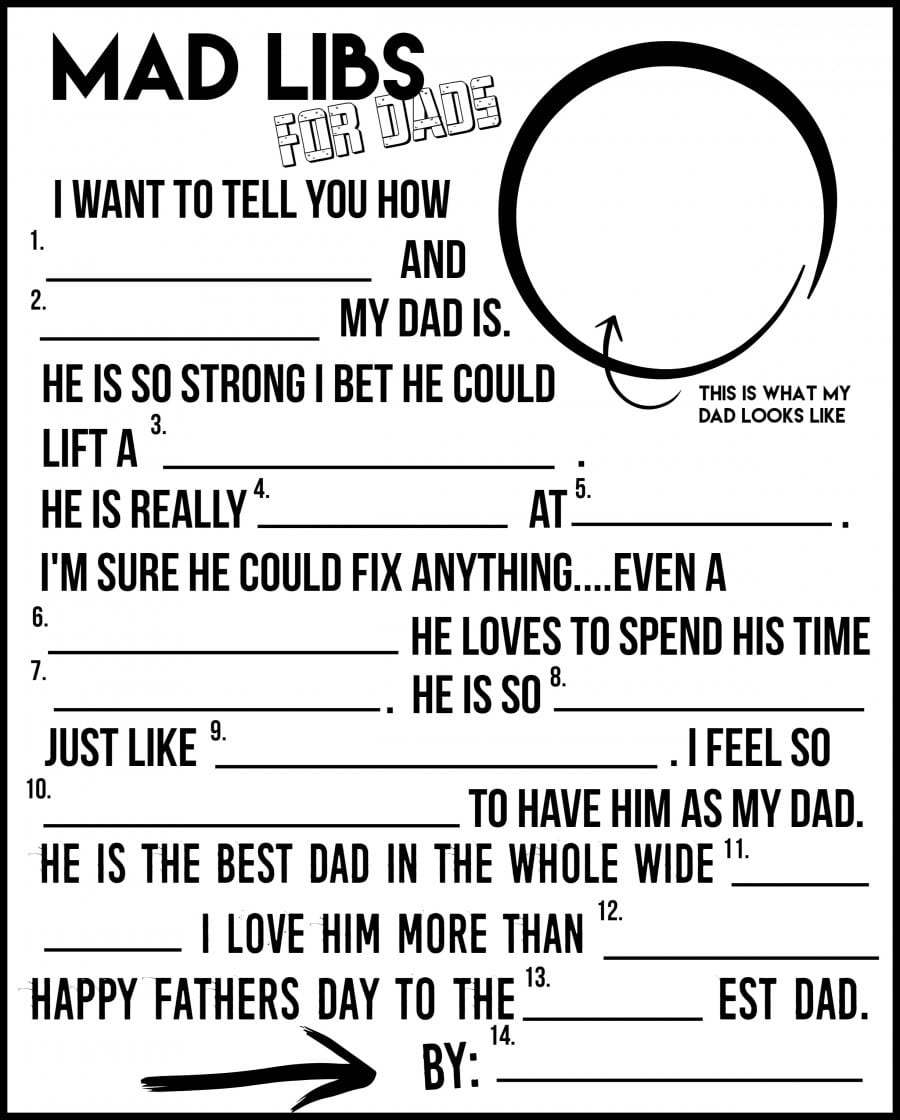 Mad Libs For Dads! A Fun Father&amp;#039;s Day Printable - A Girl And A Glue Gun - Free Printable Mad Libs