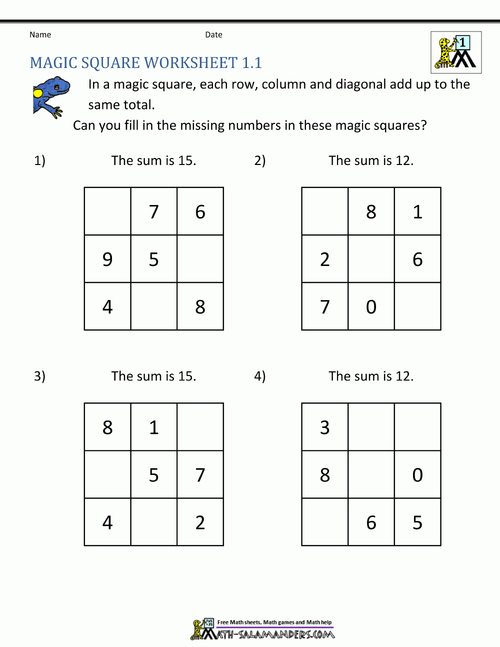 Free Printable Anagram Magic Square Puzzles Free Printable