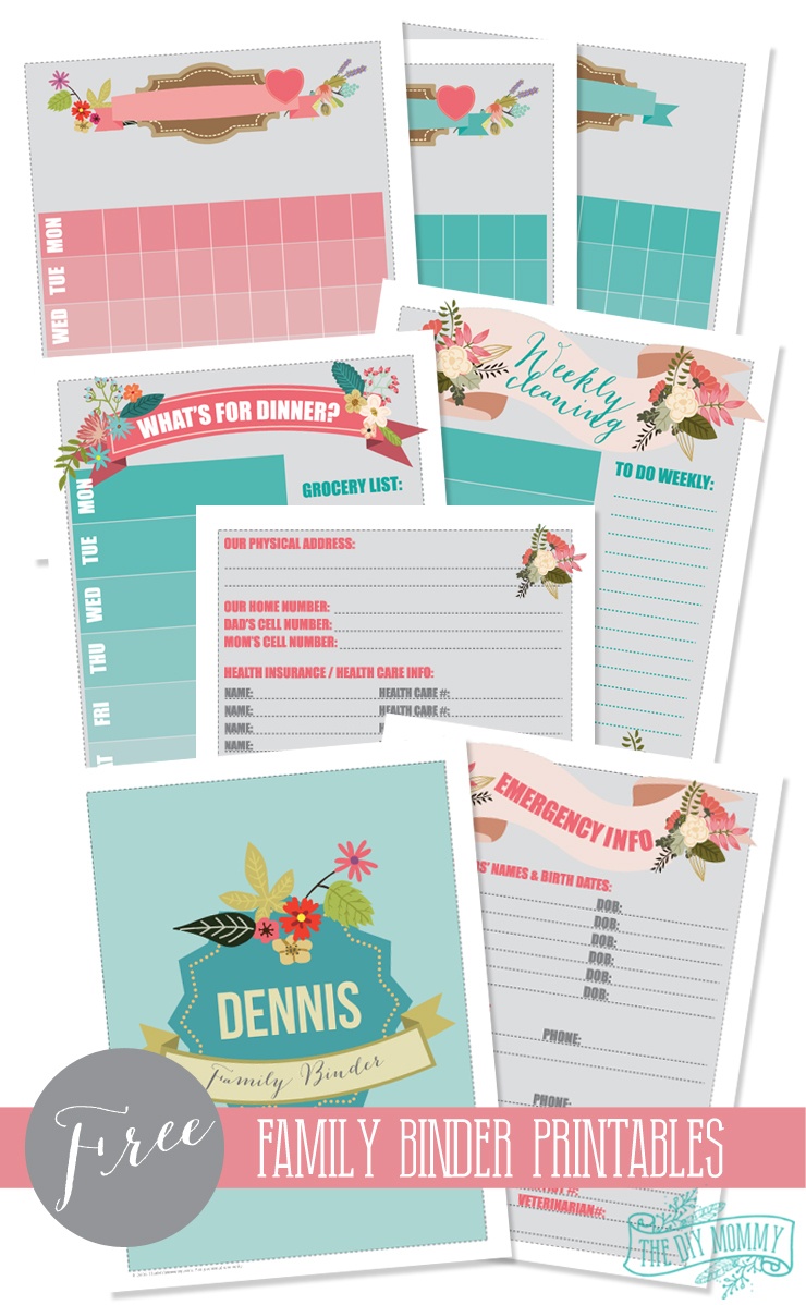 Make A Household Organization Binder (With Free Floral Family Binder - Free Printable Household Binder