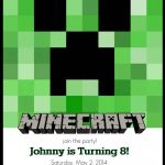 Make Your Own Custom Printable Minecraft Party Invitations   Printable Invitations Free No Download