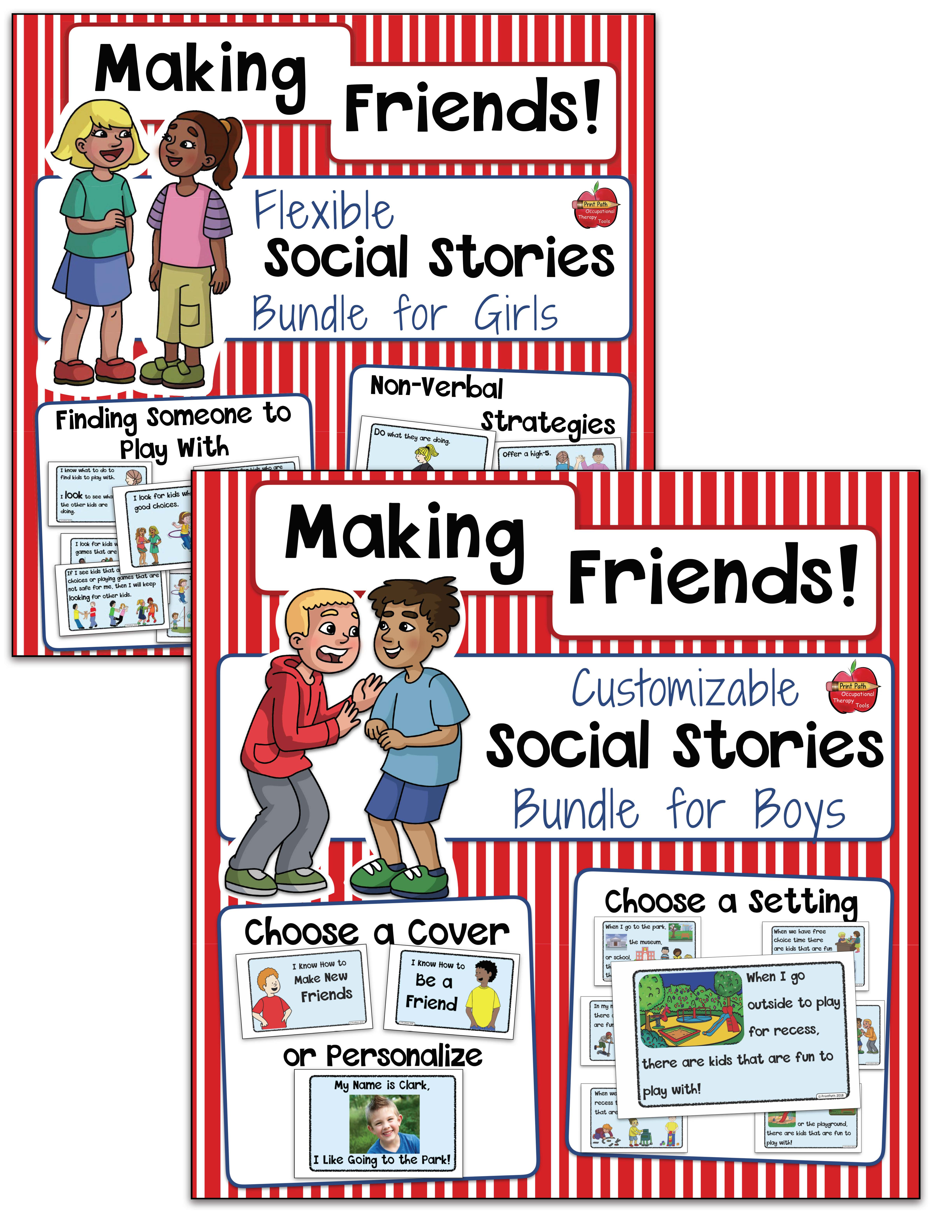 Making Friends Social Stories For Girls And/or Boys - Flexible And - Free Printable Social Stories Making Friends