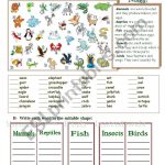 Mammals, Reptiles, Fish, Insects Or Birds   Esl Worksheettotya ( F )   Free Printable Reptile Worksheets