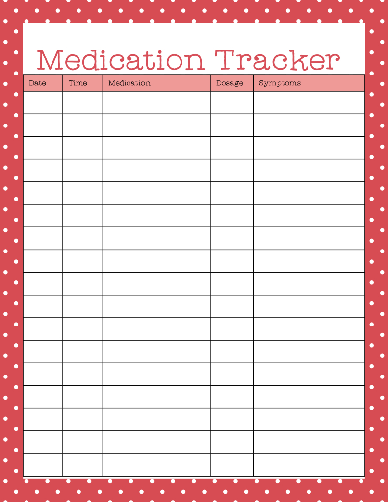 Managing Your Medicine Cabinet To Stay On Top Of Health | Bill - Medication Chart Printable Free