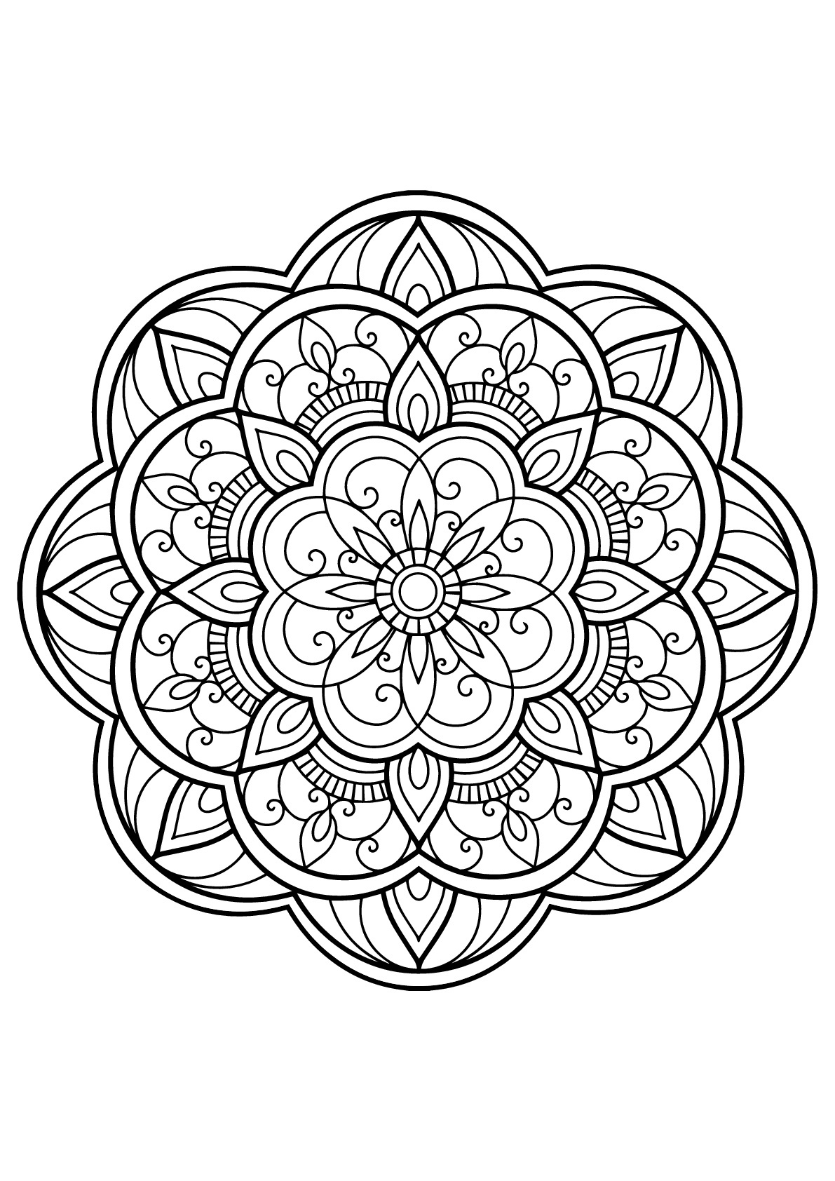 Mandala From Free Coloring Books For Adults 14 - M&amp;amp;alas Adult - Free Printable Mandala Patterns